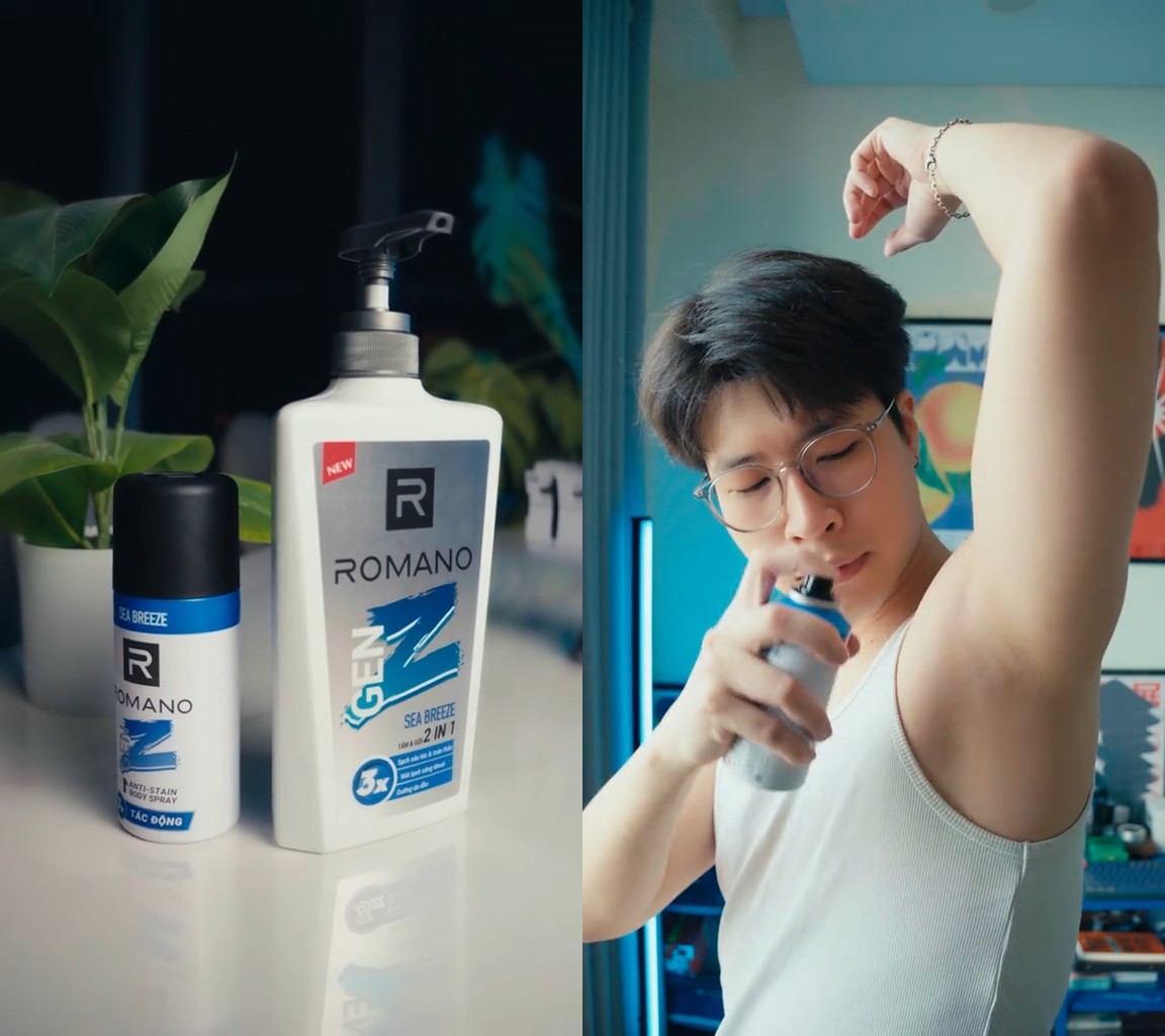 Bộ đôi tắm gội 2in1 và khử mùi Romano Gen Z